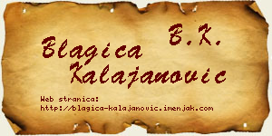 Blagica Kalajanović vizit kartica